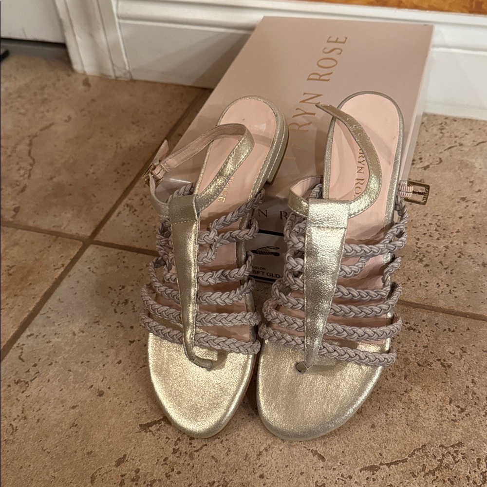 Taryn Rose Gold Strappy Sandals. Never worn